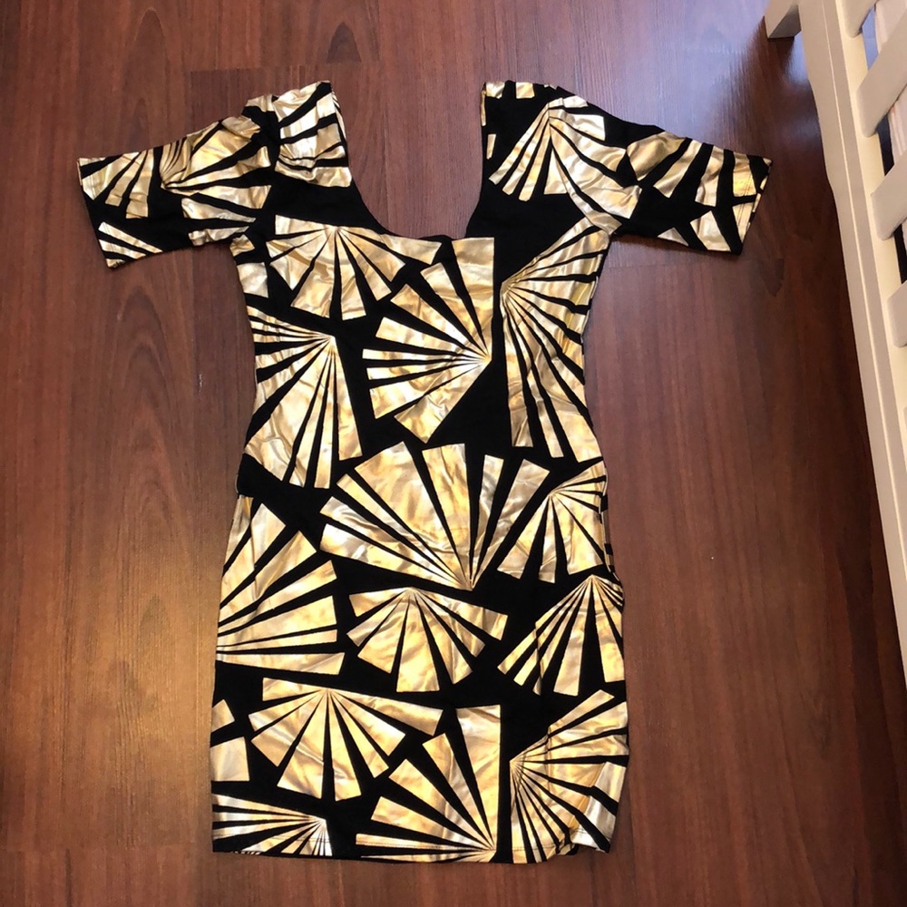 Bebe gold & black dress
